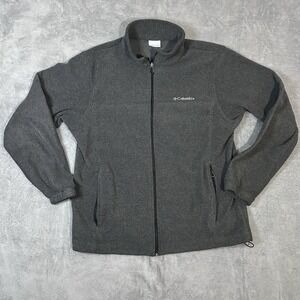 Columbia Sportswear Charcoal Grey Full-Zip Fleece Jacket Men's L Outdoor